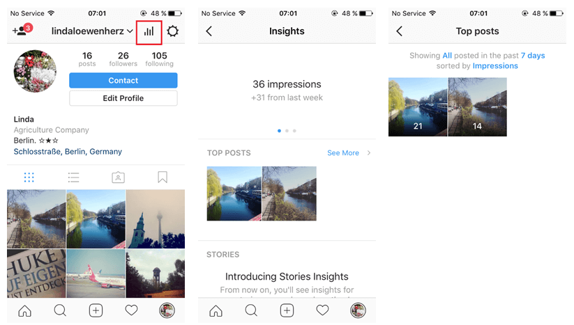 Instagram Insights Screenshot