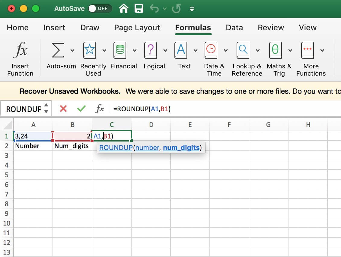 How does the Excel ROUNDUP function work? - IONOS