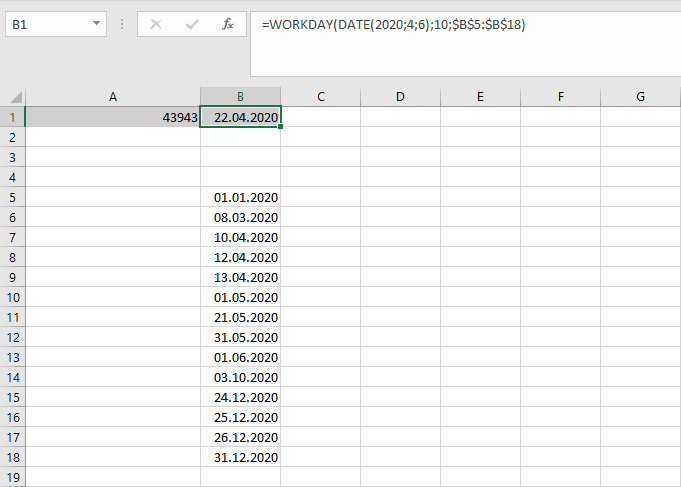 Excel WORKDAY Function How To Use WORKDAY In Excel IONOS