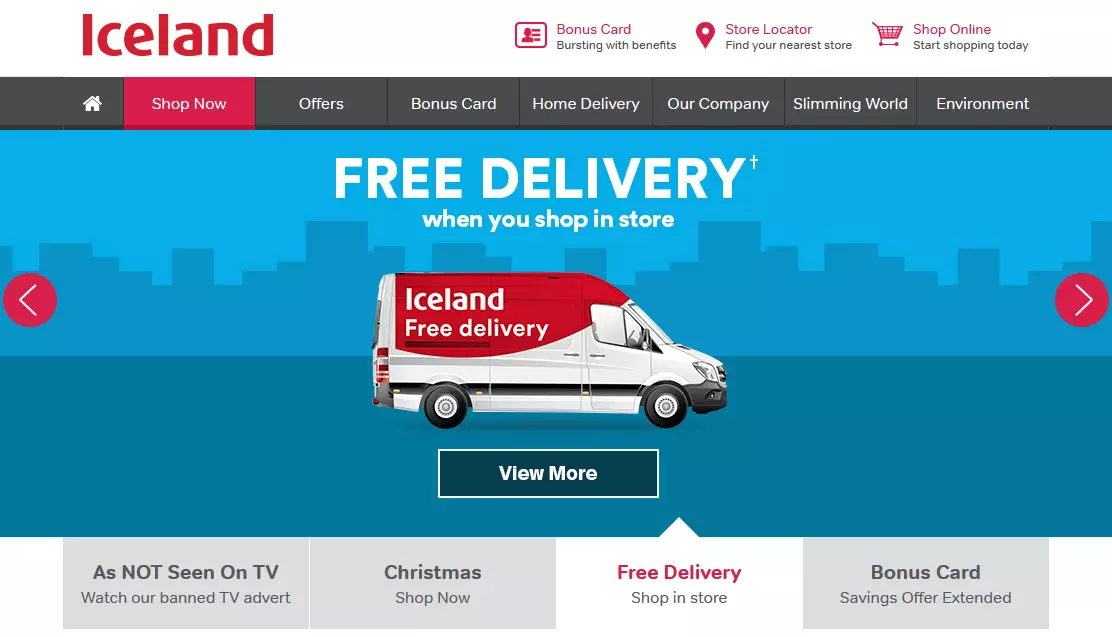 Screenshot of Iceland’s homepage