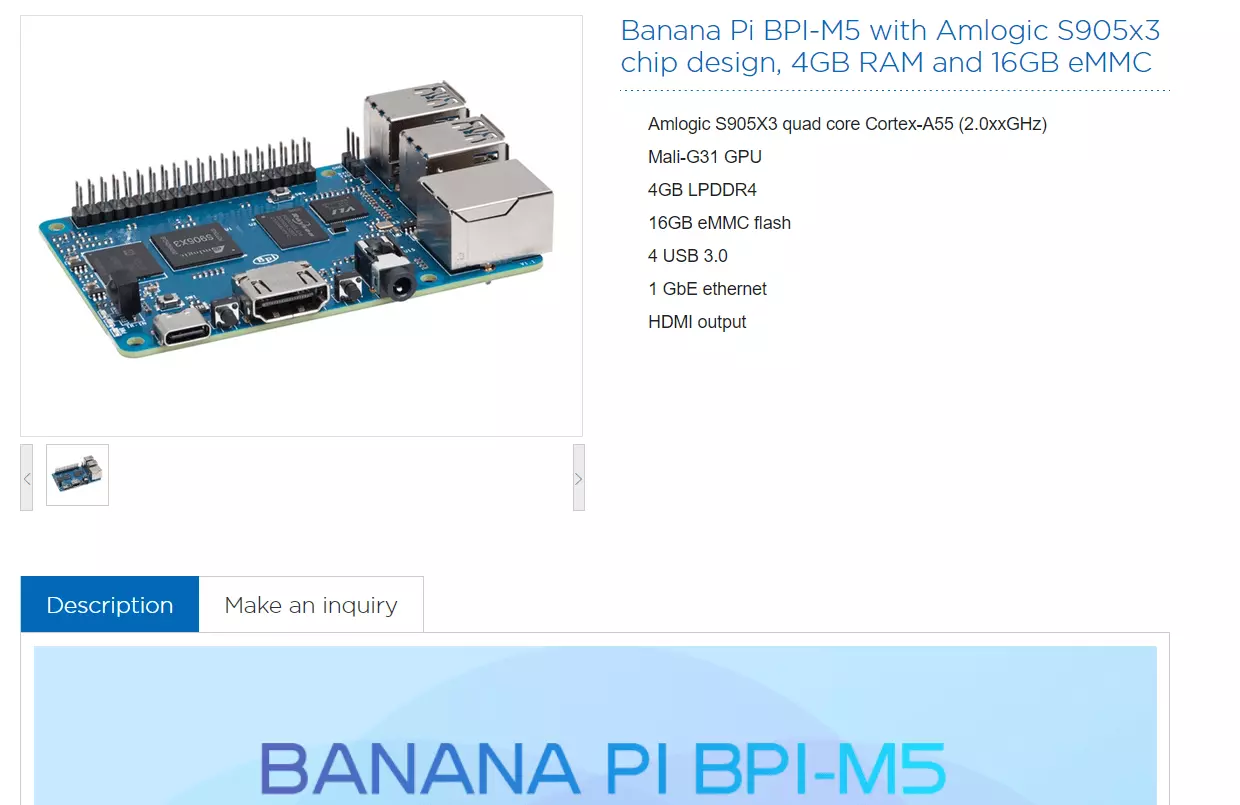 Screenshot Banana Pi M5