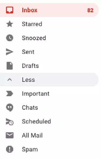 Screenshot of the ‘Spam’ option in Gmail