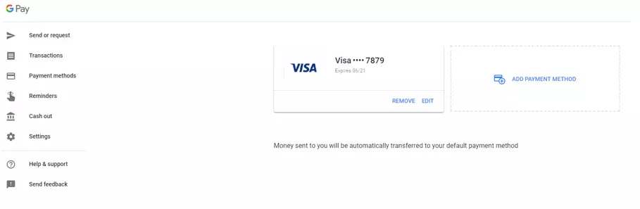 Google Pay: Payment methods