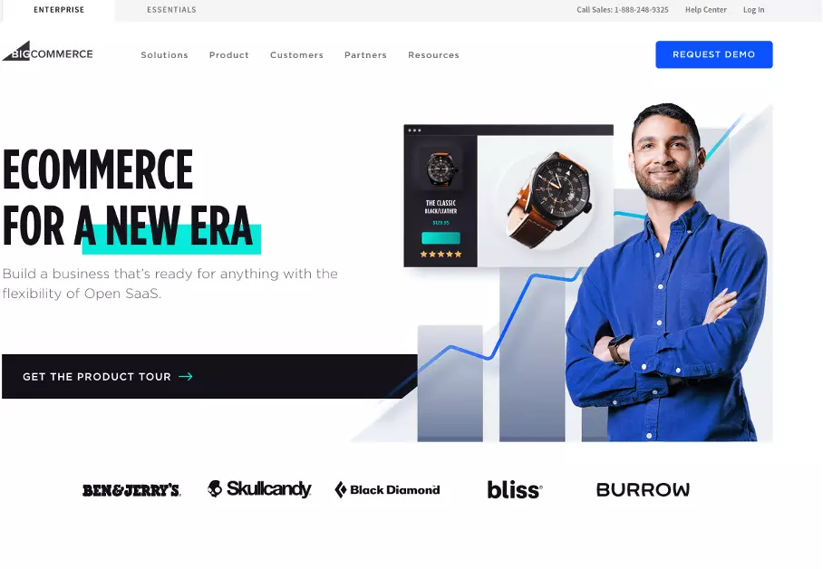 Screenshot of the BigCommerce website