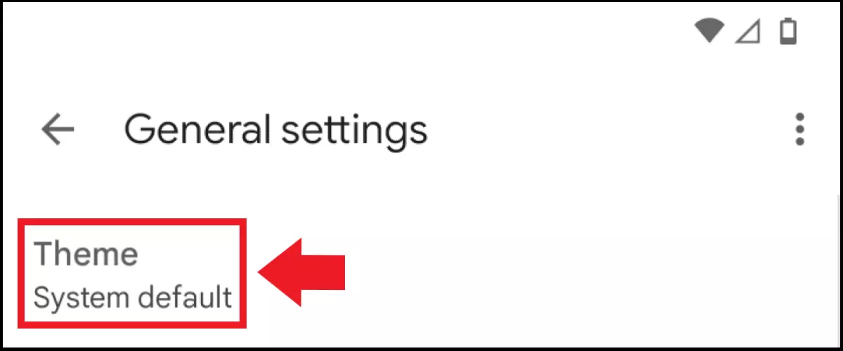 The ‘Theme’ section in Gmail’s ‘General settings’ menu