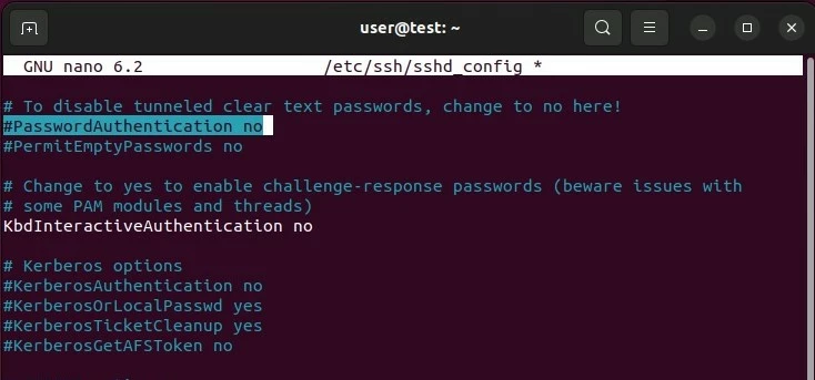 Changing the SSH service configuration file