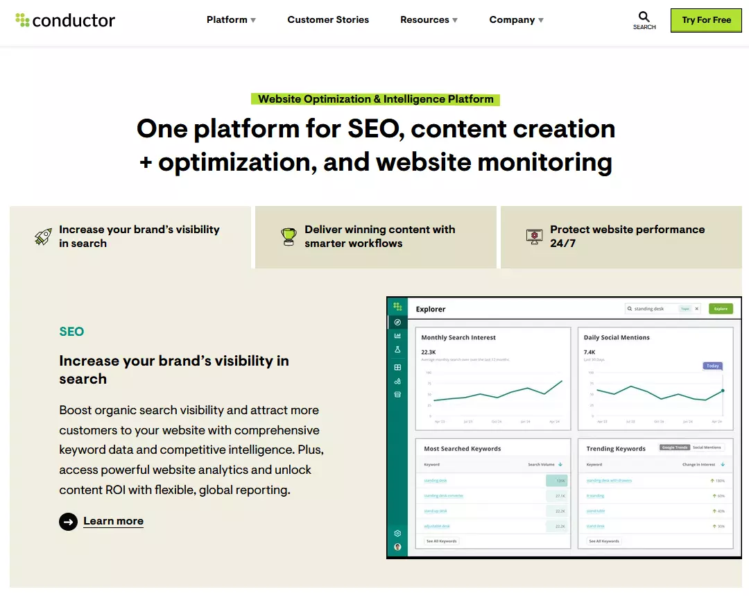 Conductor website, previously Searchmetrics