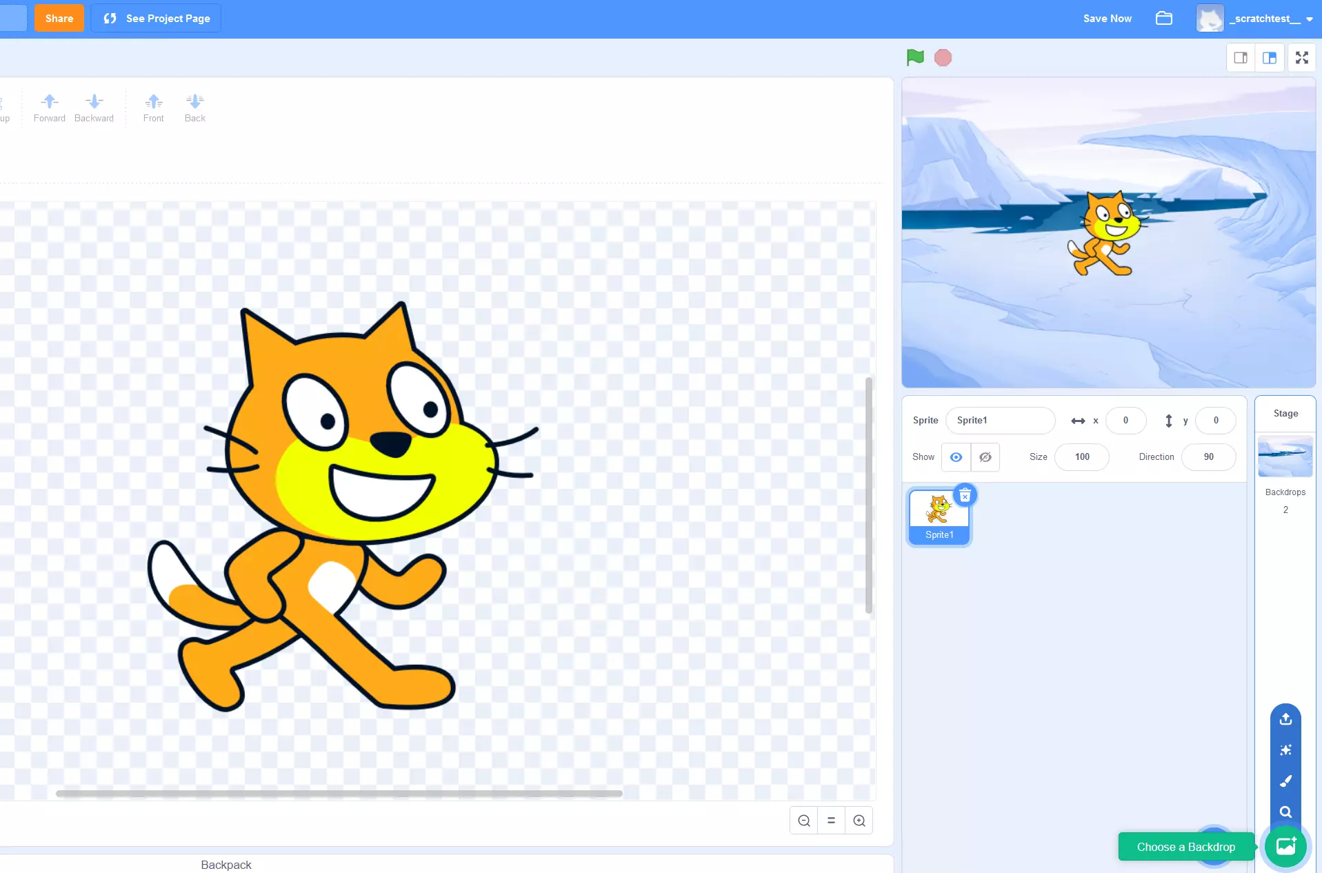 Scratch tutorial: sprite with background image