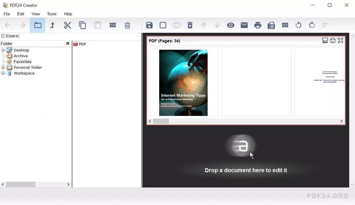 PDF24 with an opened PDF