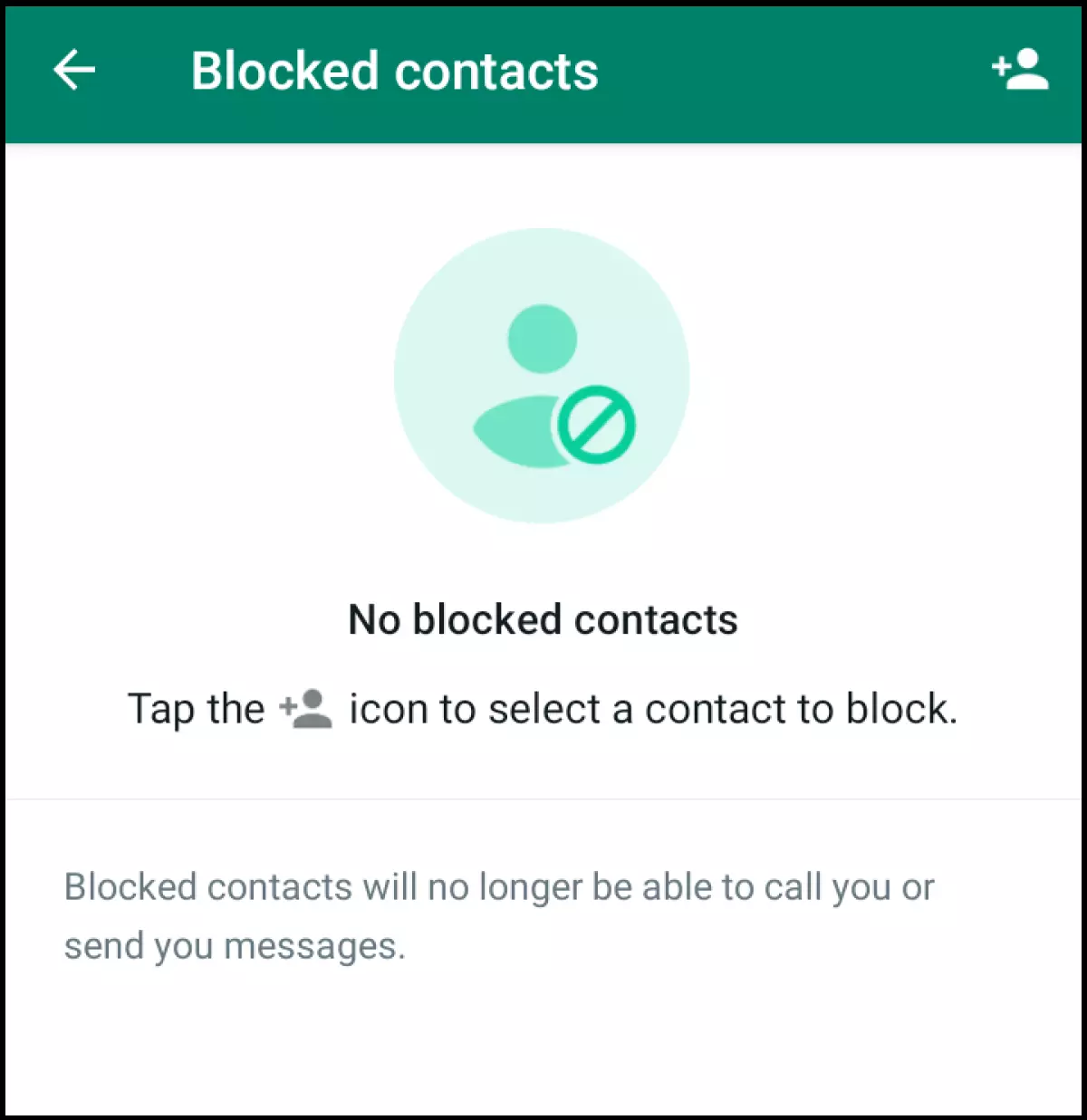 WhatsApp menu ‘Blocked contacts’