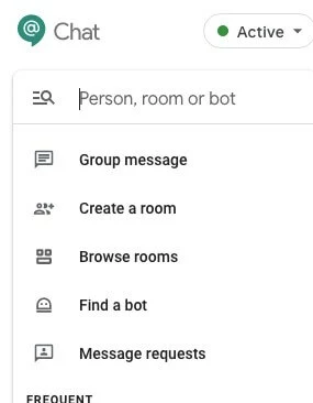 Google Chat menu