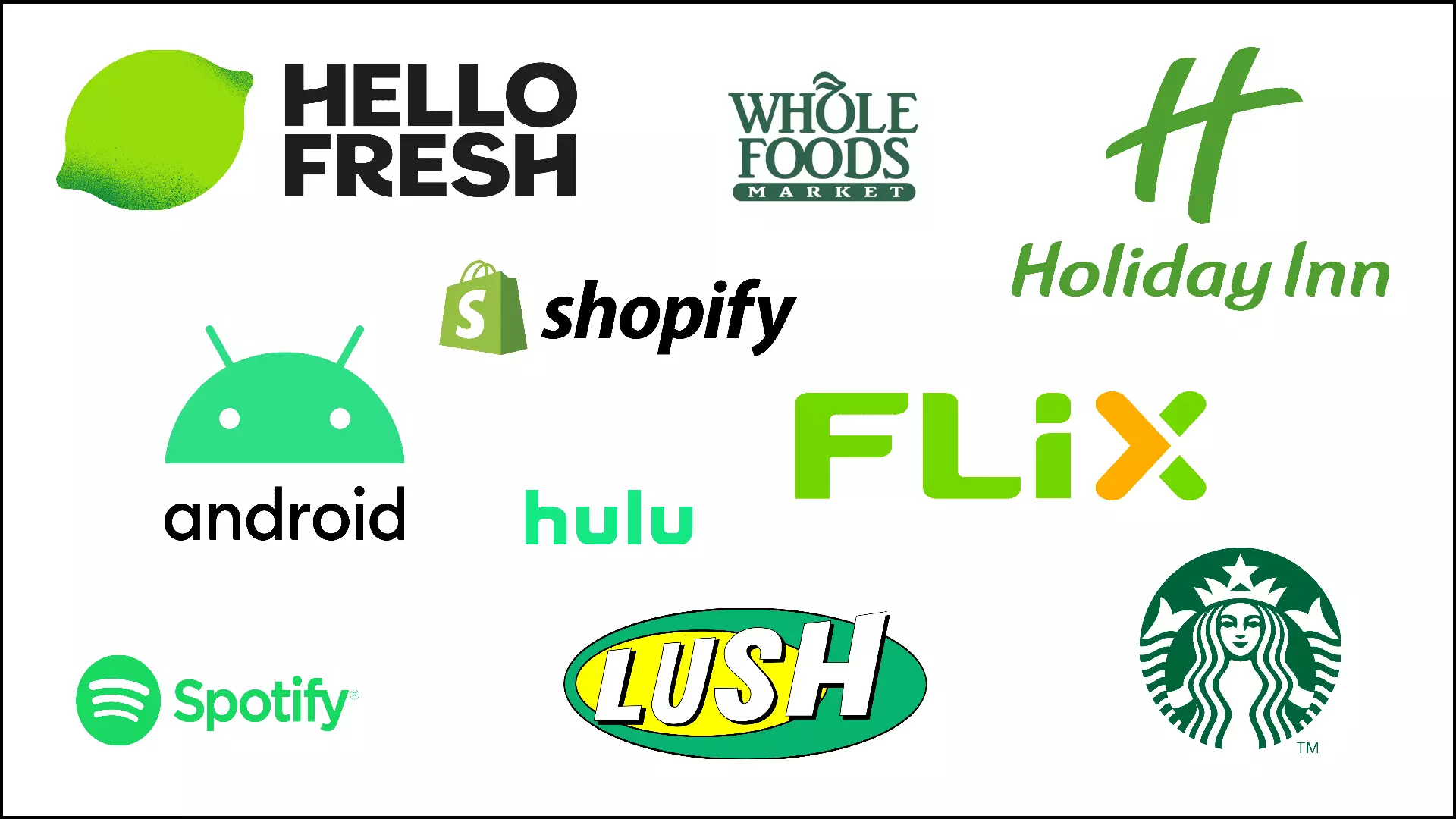 Sampling of green logos