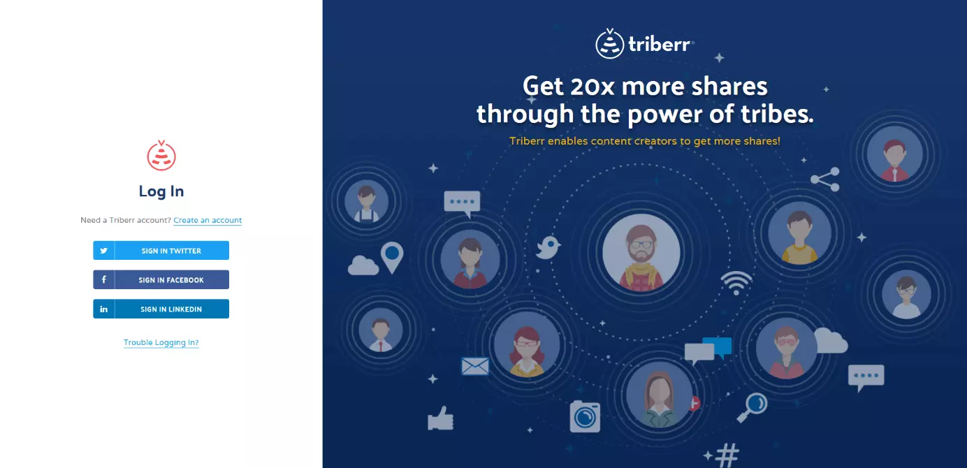 Triberr homepage