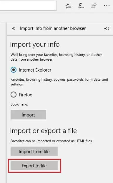 Microsoft Edge: settings