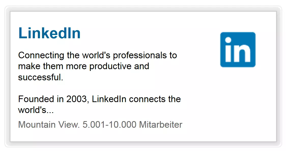 The LinkedIn ‘Company Profile’ widget