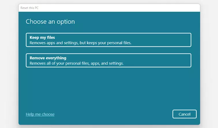 Windows 11: Assistant ‘Reset this PC’