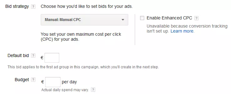 Example of campaign optimisation with Google Ads