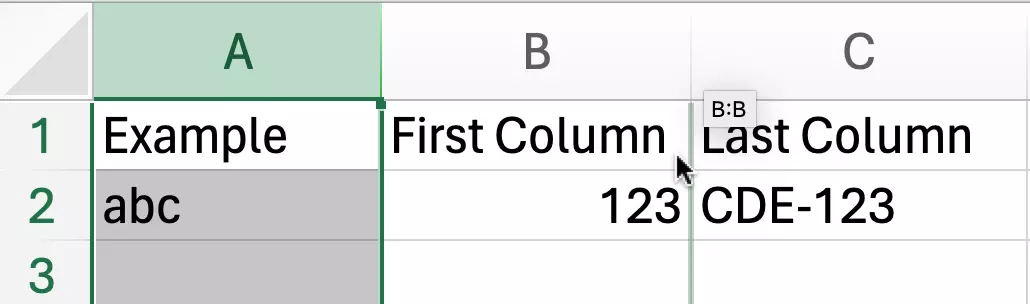 Excel: Move column