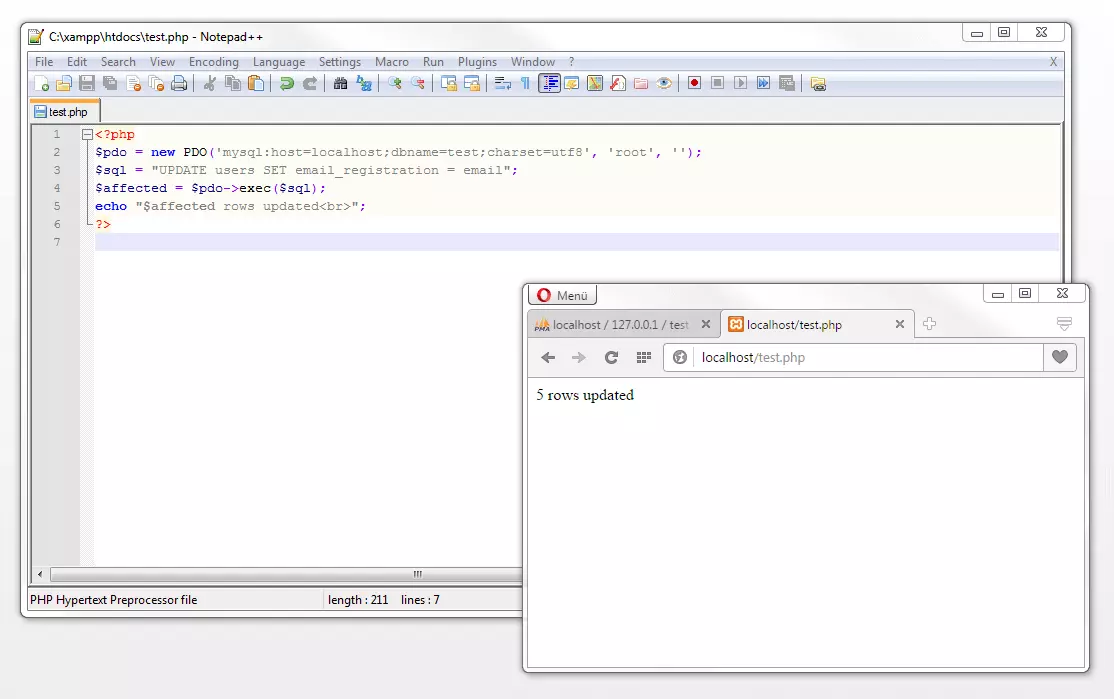 The SQL command update for transferring content within columns