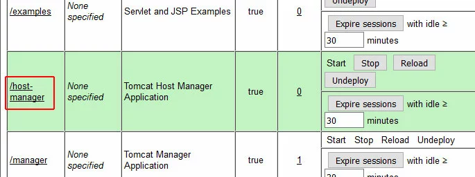 Tomcat host manager