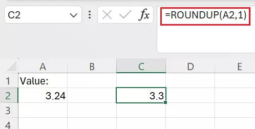 Excel: Round up to one decimal place