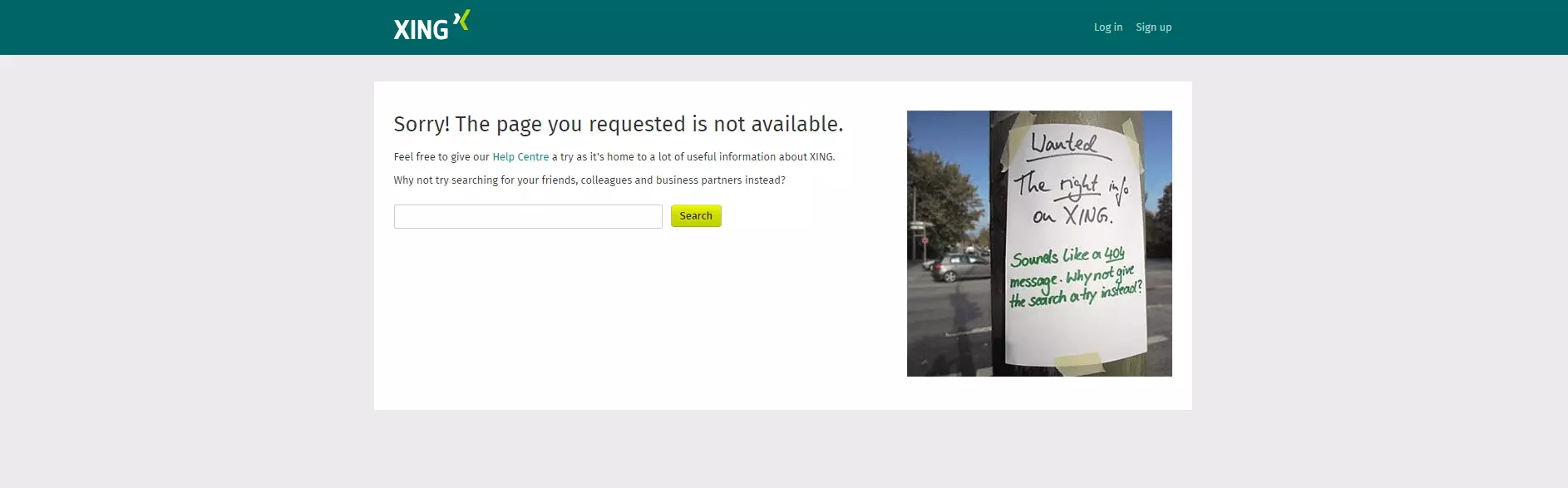 XING’s 404 page