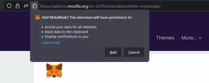 Add MetaMask extension in Firefox