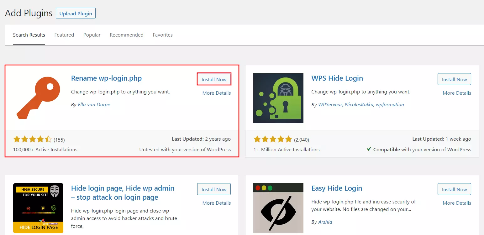 WordPress Backend: Plugin Installation