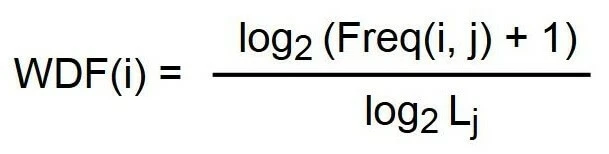 Formula for determining the Within Document Frequency 