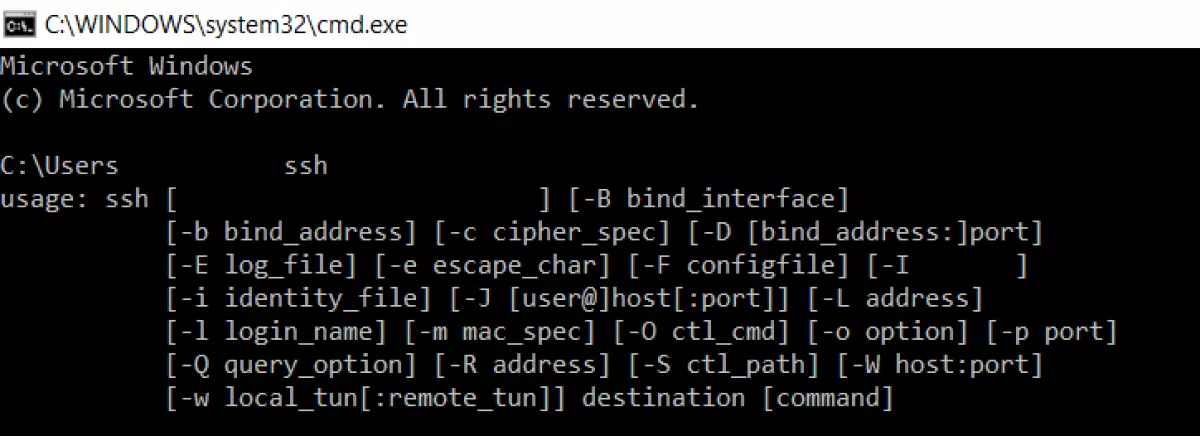 The SSH Usage Guide in the ‘Run’ dialogue