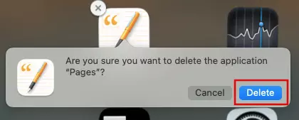 Dialogue field to delete an app on a Mac