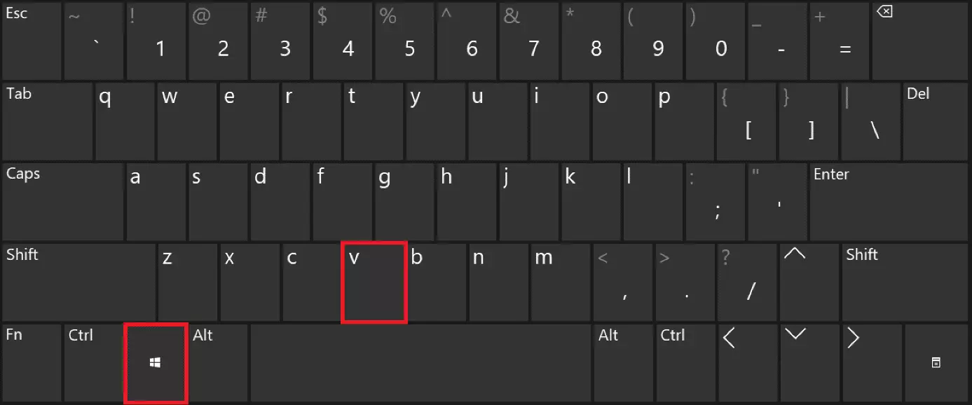 Keyboard: Shortcut ‘Windows key + V’