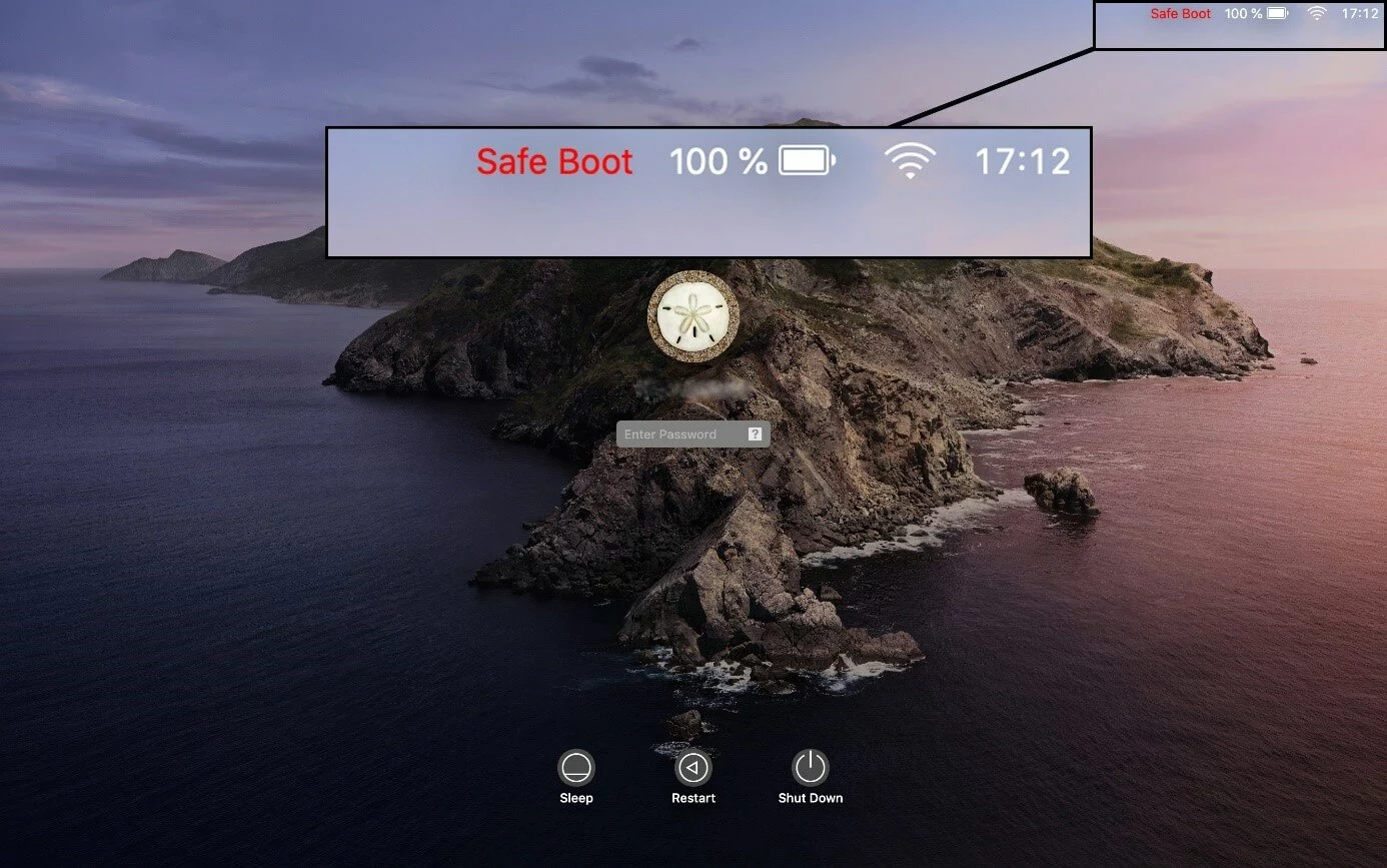 Mac: Login screen in safe mode