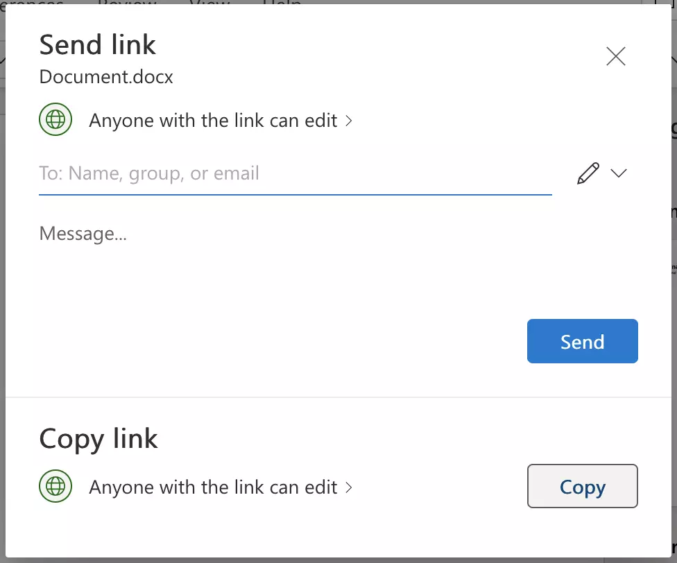 Edit permissions in Word Online