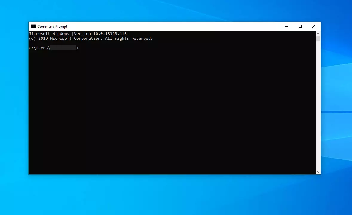 Screenshot of Windows Command Prompt