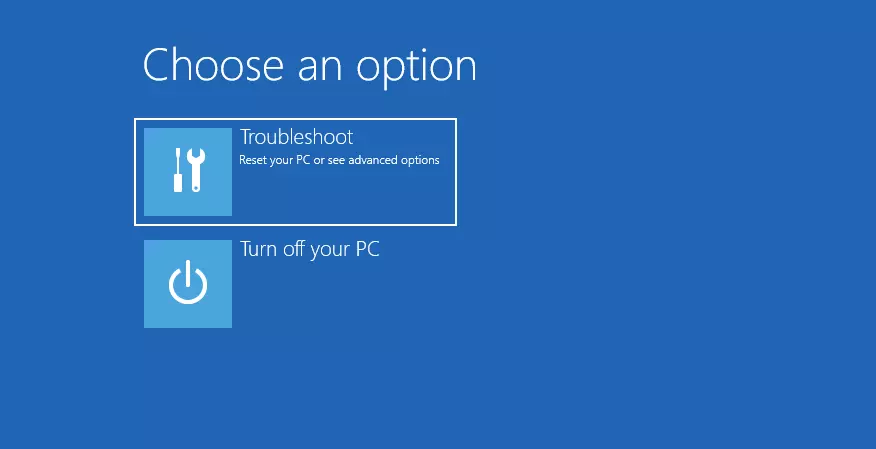 Screenshot of the Windows 11 troubleshooting environment