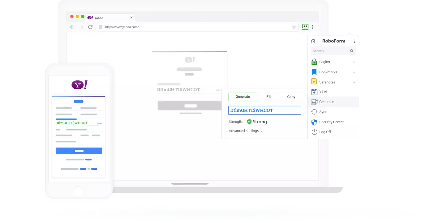 User interface of RoboForm on macOS and iOS