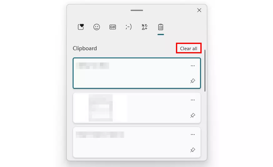 Windows 11: Delete Clipboard history