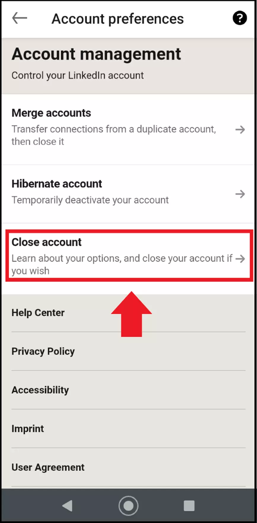 Delete your LinkedIn profile with ‘Close account’