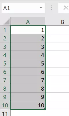 Excel will now automatically number the cells