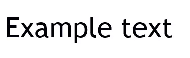 Browser view: The words “example text” are displayed in the sans serif font Trebuchet MS