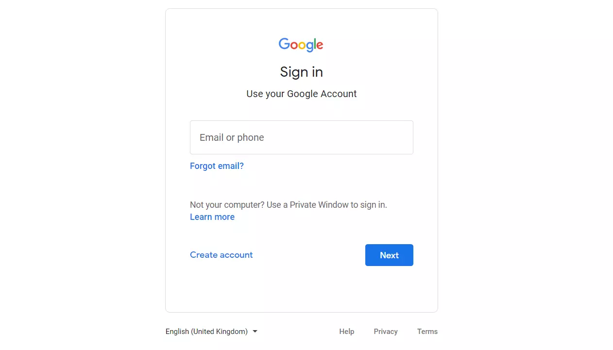 Google account login