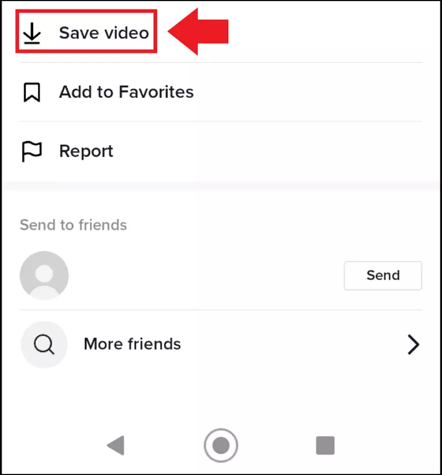 The ‘Save Video’ download function in a TikTok video menu