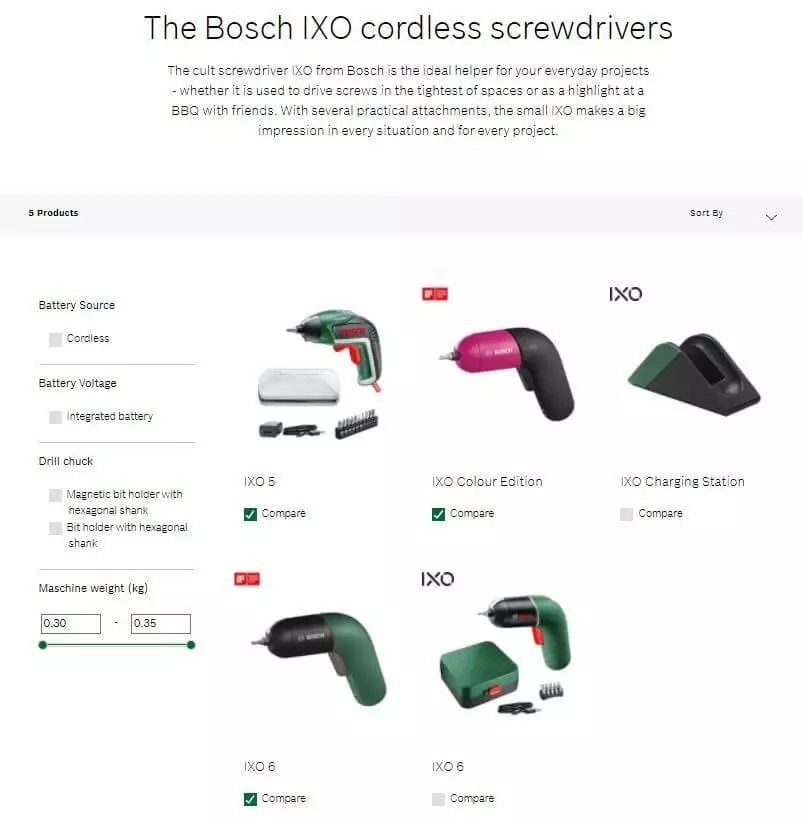 Cordless screwdriver IXO in the Bosch online shop