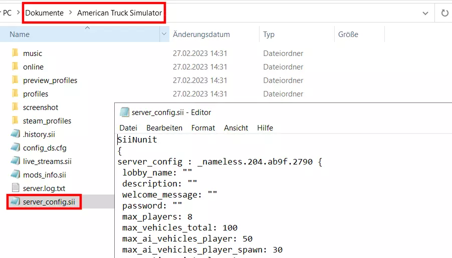 server_config.sii in the ATS user folder