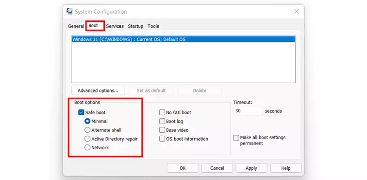 Windows 11: ‘Start’ menu of msconfig