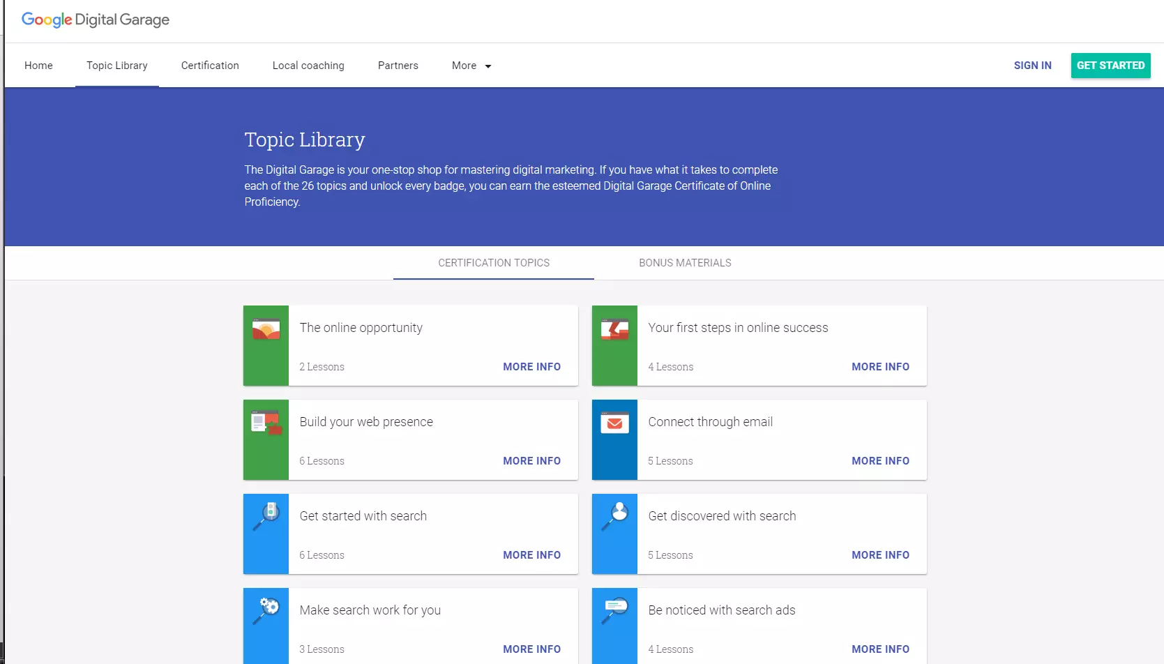 Digital library of Google’s Digital Garage