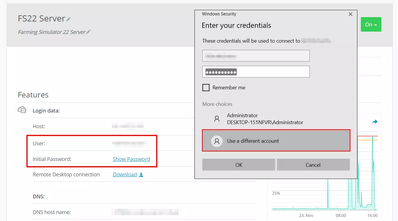 Remote registration to FS 22 server