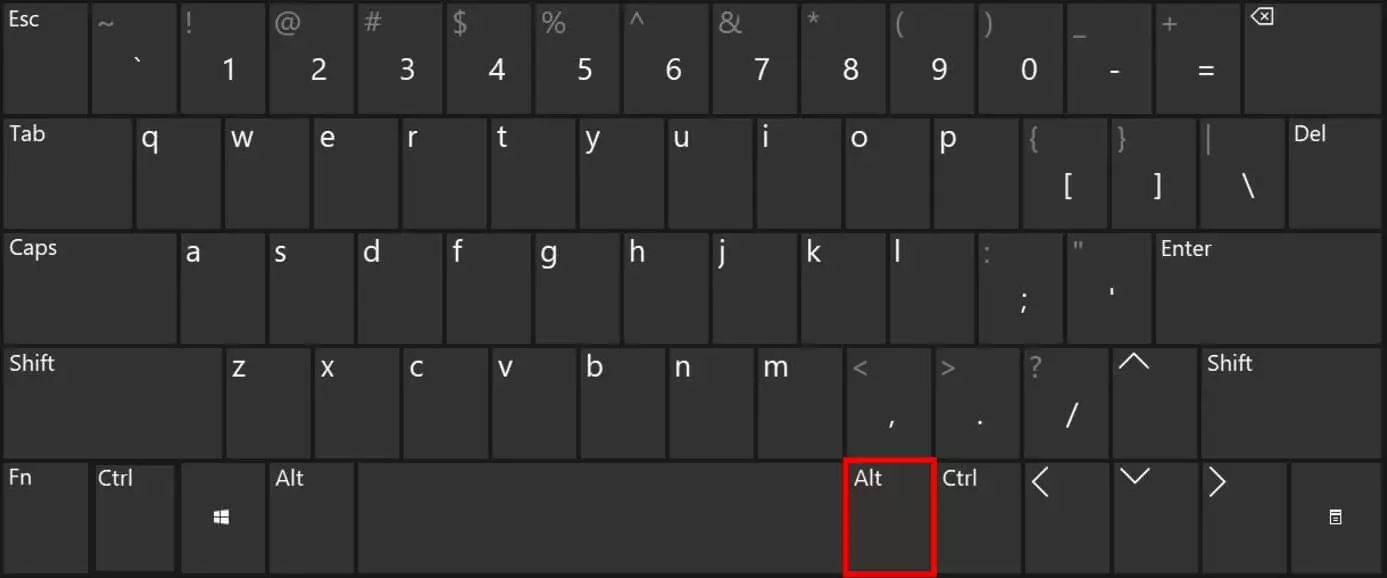 The Alt Gr tab on a keyboard