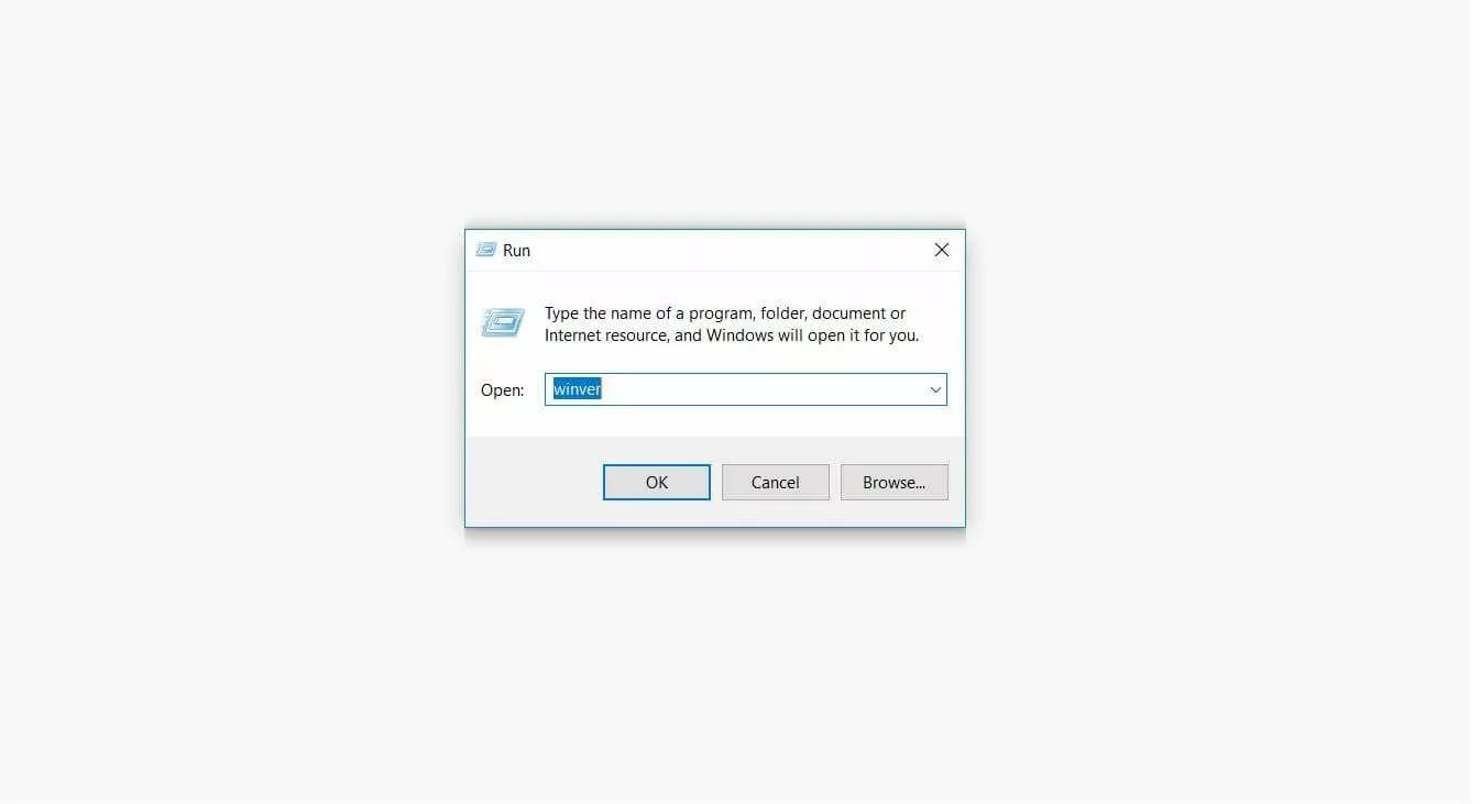 The “Run” dialog box